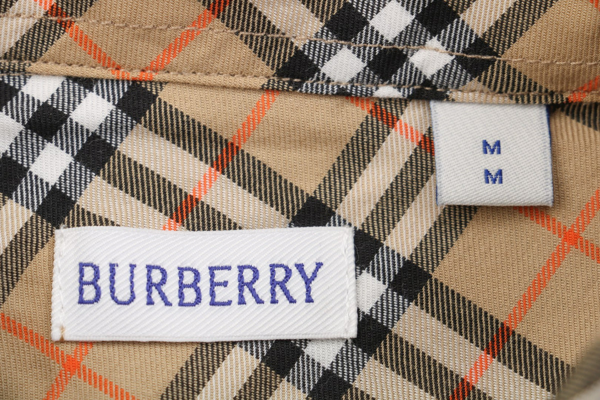 Burberry 25FW B-Shield Diagonal Check Long Sleeve Shirt – Camel