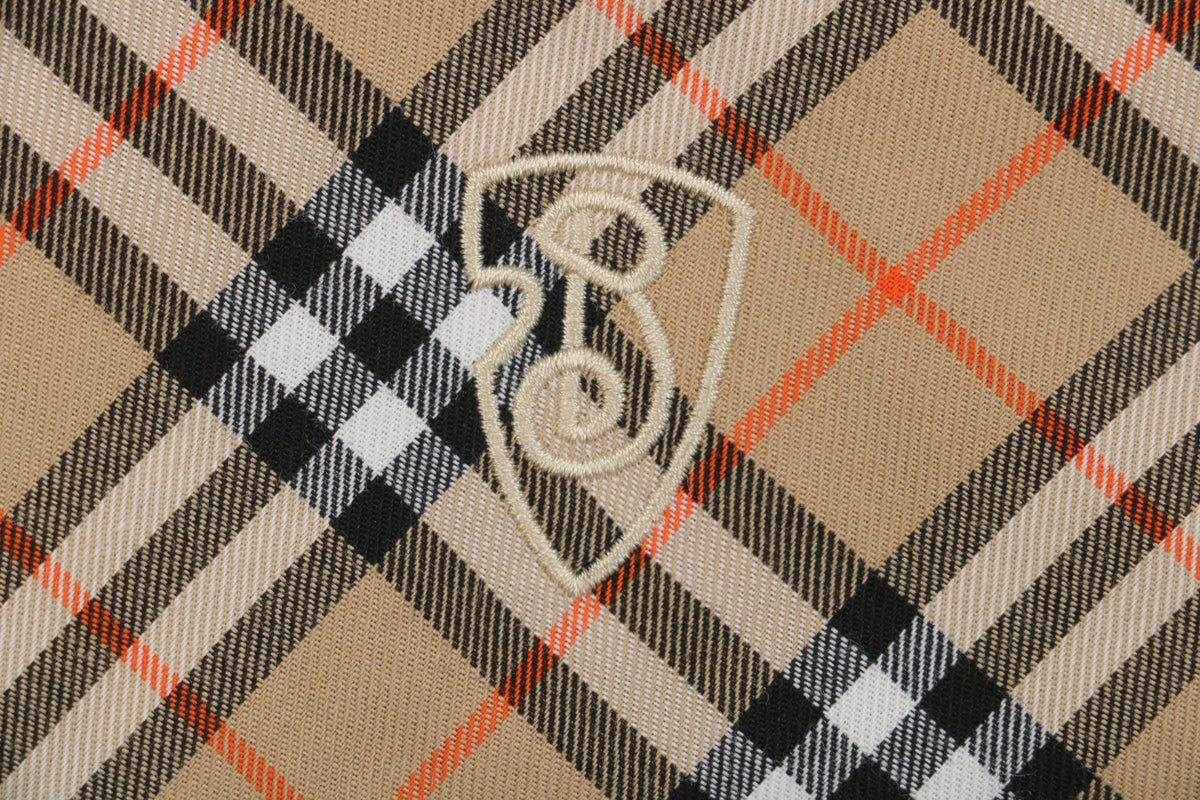 Burberry 25FW B-Shield Diagonal Check Long Sleeve Shirt – Camel