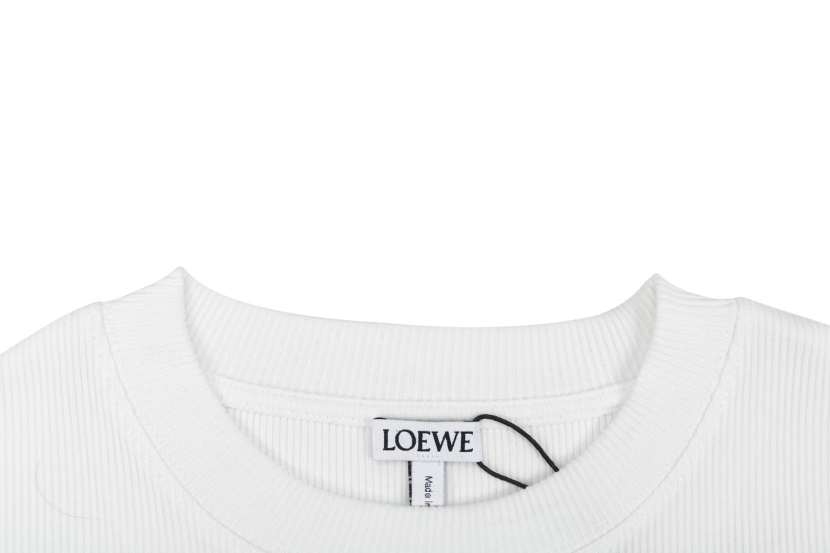 Loewe Small Anagram Embroidered Long Sleeve T-Shirt – White