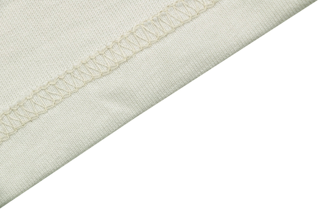 Balenciaga Blue Oval Logo Print Short Sleeve T-Shirt – Cream