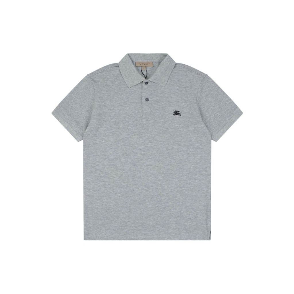 Burberry Equestrian Knight Embroidered Polo Shirt – Grey