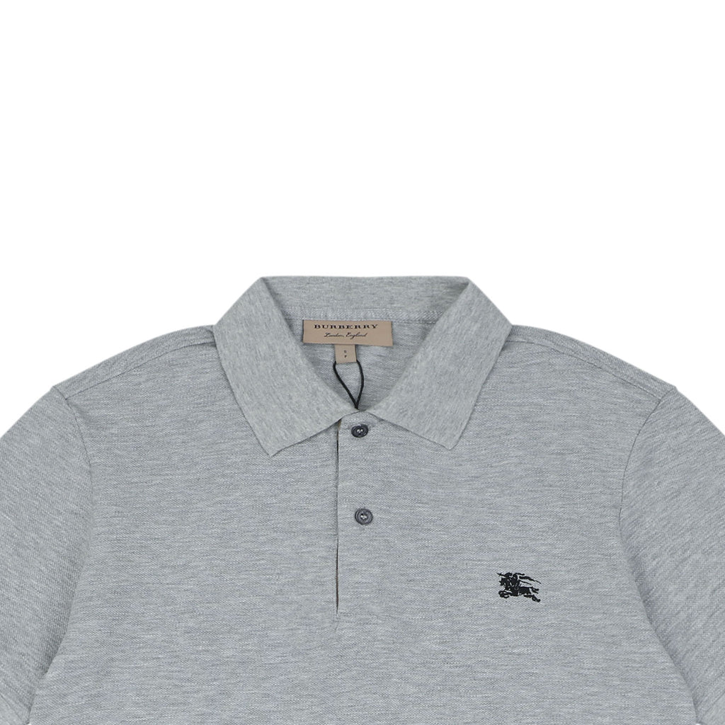 Burberry Equestrian Knight Embroidered Polo Shirt – Grey