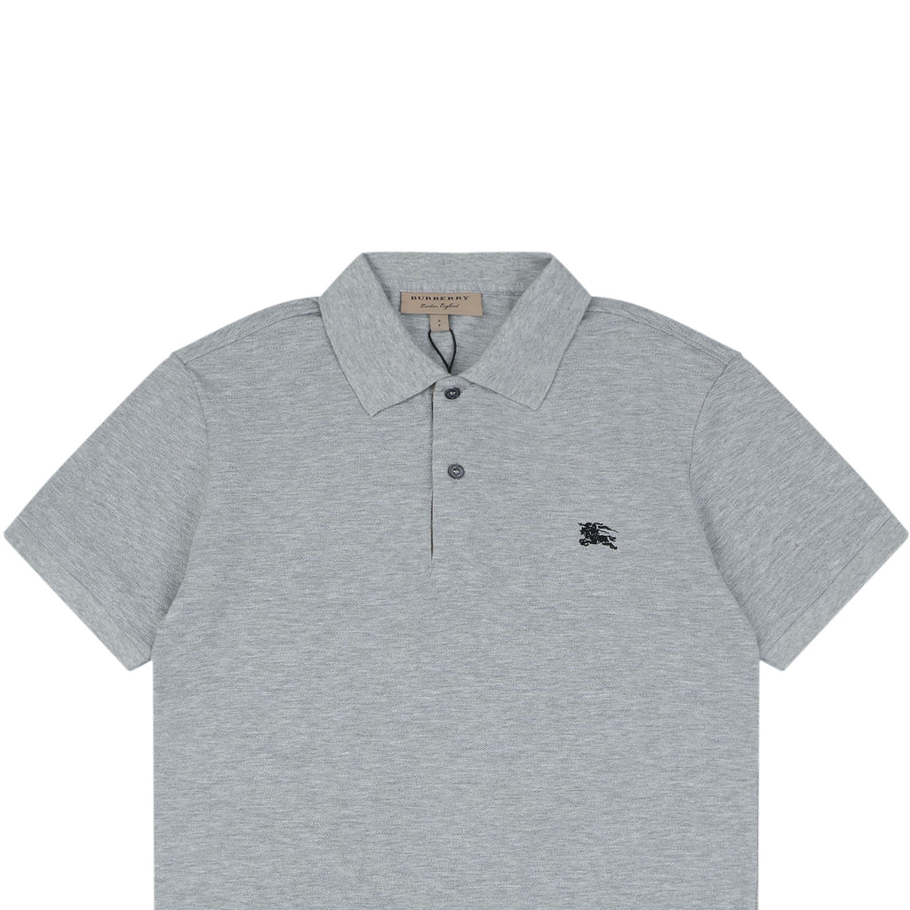 Burberry Equestrian Knight Embroidered Polo Shirt – Grey