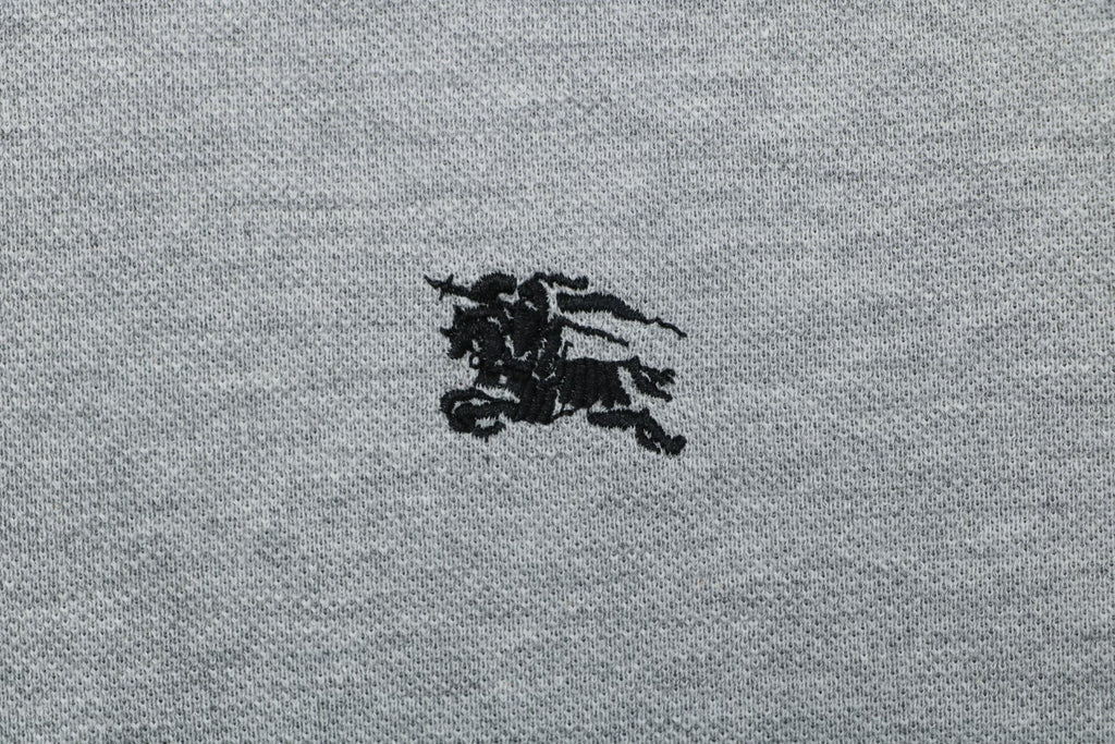 Burberry Equestrian Knight Embroidered Polo Shirt – Grey