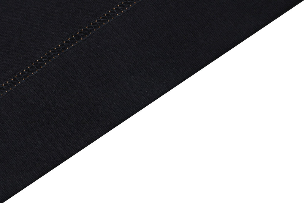 Fendi FD Pocket Leather Patch Topstitch Short Sleeve T-Shirt – Black