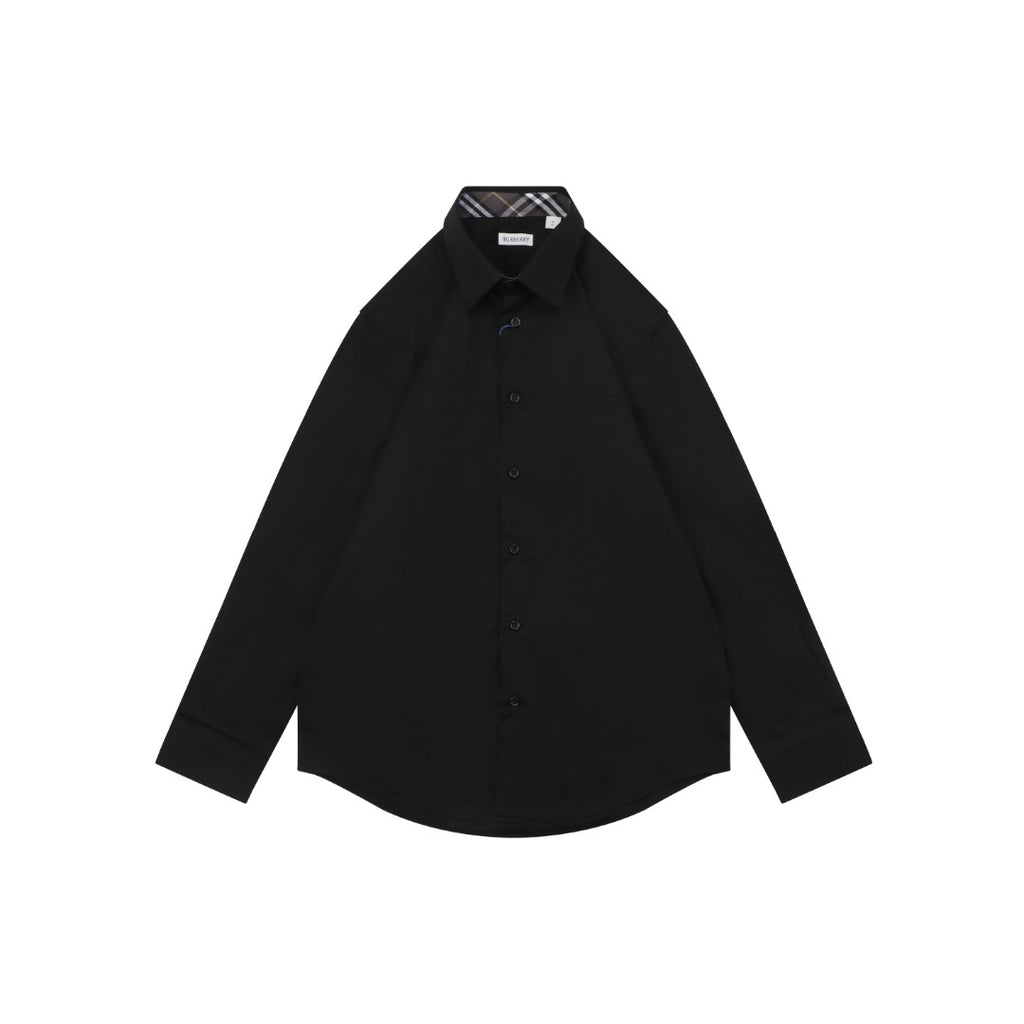 Burberry Tonal Equestrian Knight Embroidery Long Sleeve Shirt