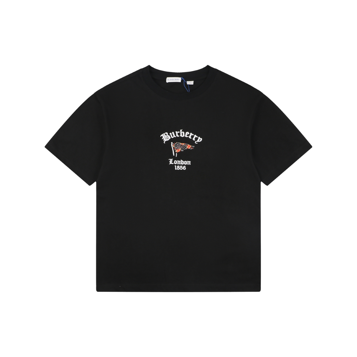 Burberry House Check Flag Embroidery T-Shirt – Black