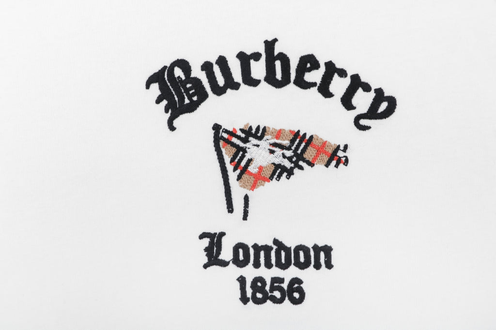 Burberry House Check Flag Embroidery T-Shirt – White