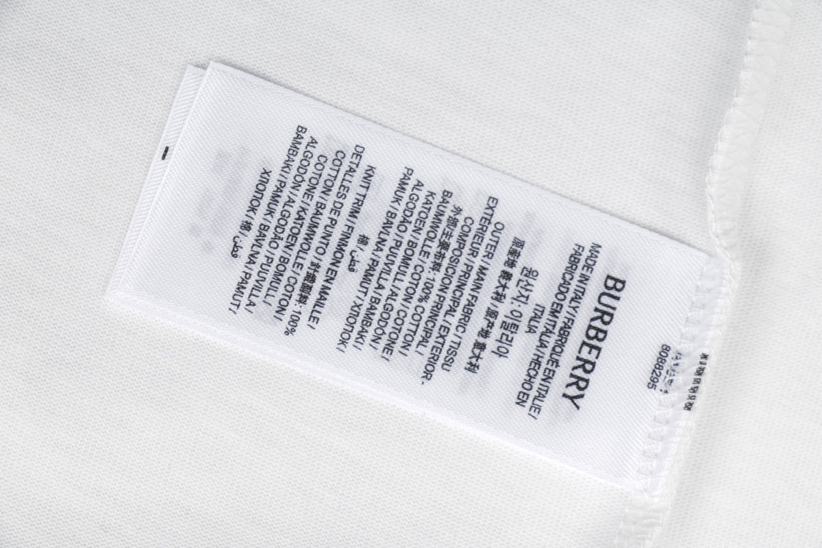 Burberry House Check Flag Embroidery T-Shirt – White