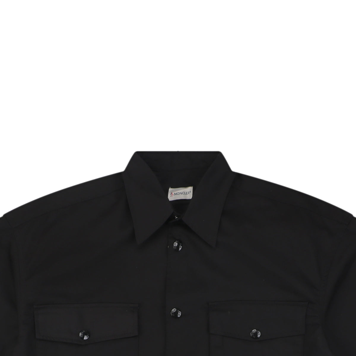 Moncler Dual-Pocket Arm Badge Short Sleeve Shirt – Black