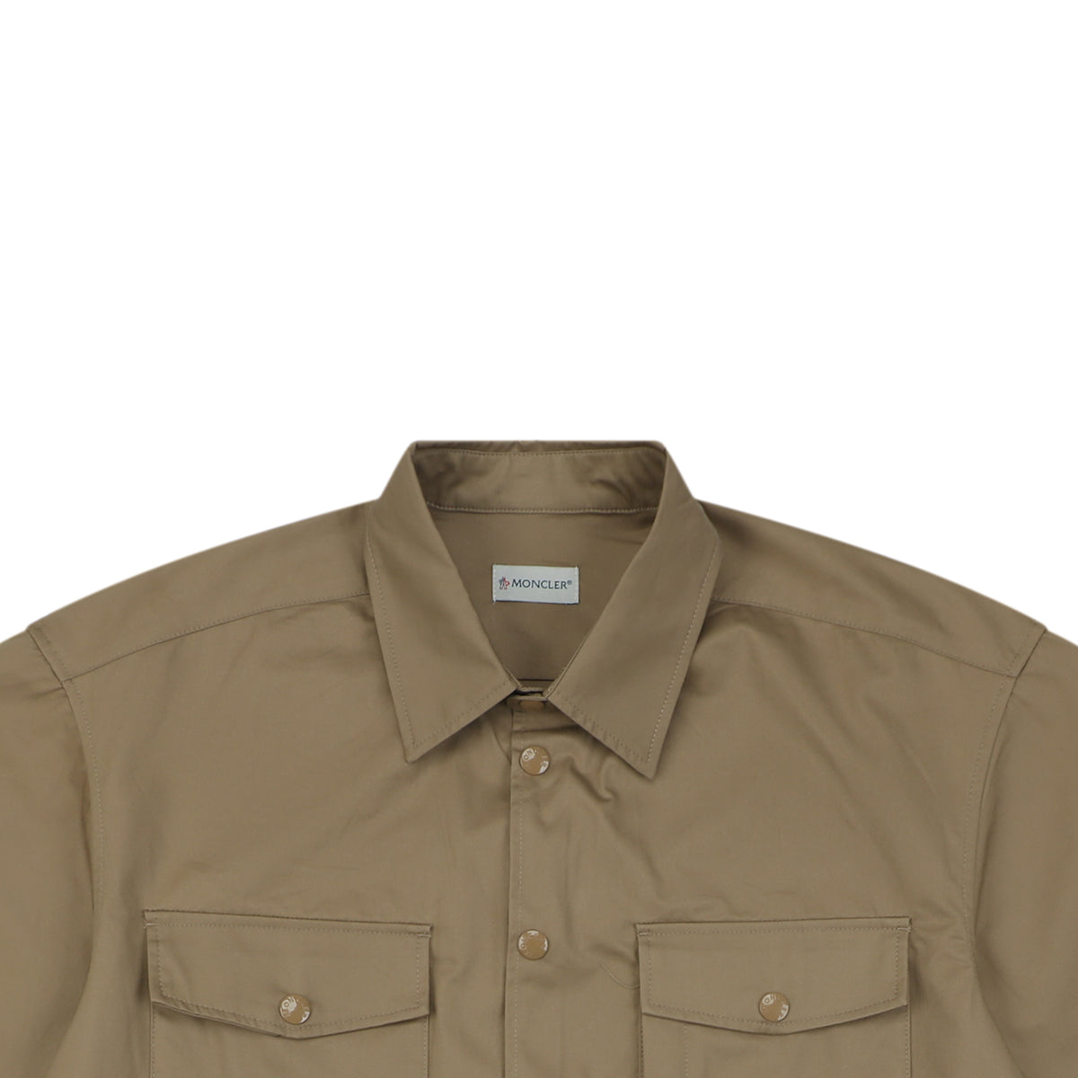 Moncler Dual-Pocket Arm Badge Short Sleeve Shirt – Khaki