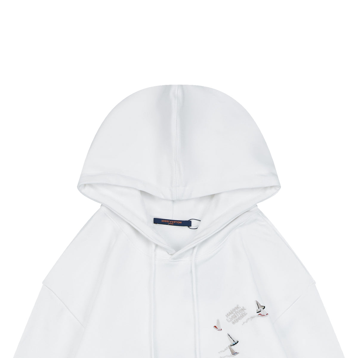 Louis Vuitton Monogram Sailboat Mini LV Embroidered Hoodie — White