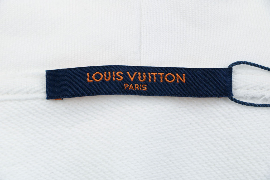 Louis Vuitton Monogram Sailboat Mini LV Embroidered Hoodie — White