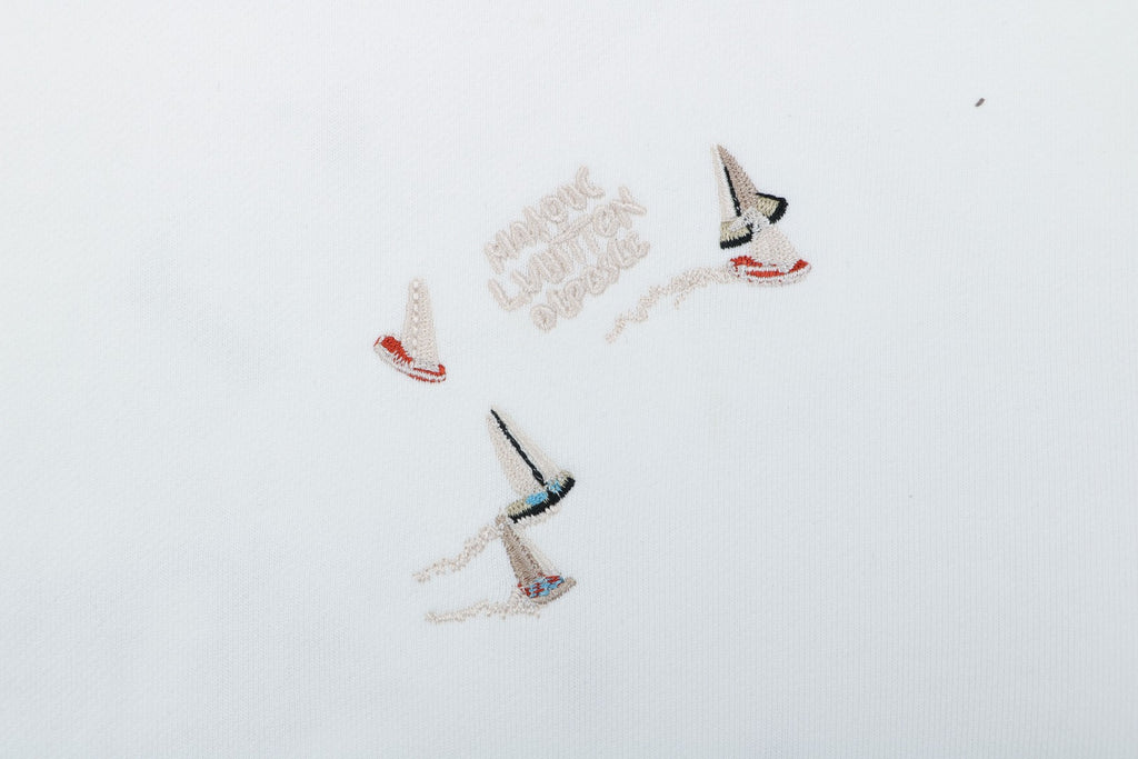 Louis Vuitton Monogram Sailboat Mini LV Embroidered Hoodie — White