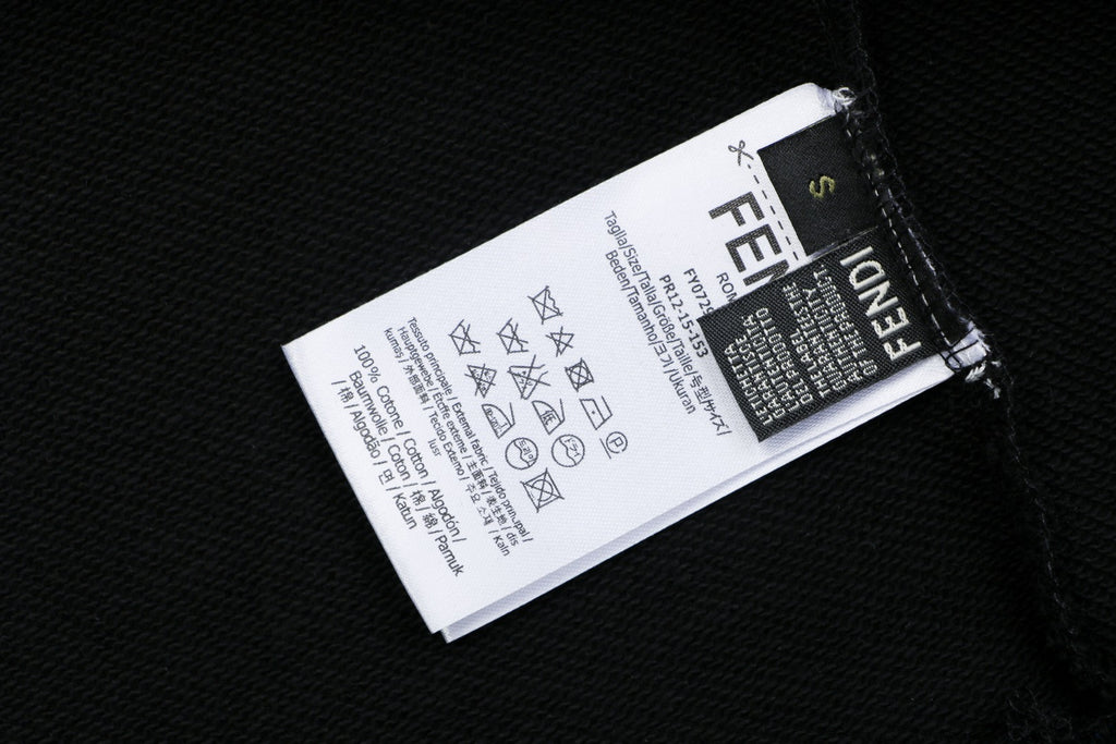 Fendi FF Monogram Puppy Chain Embroidered Crewneck Sweatshirt – Black
