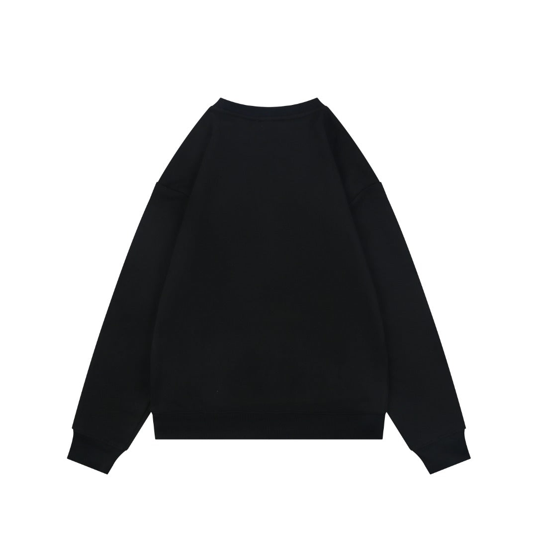 Fendi FF Monogram Puppy Chain Embroidered Crewneck Sweatshirt – Black