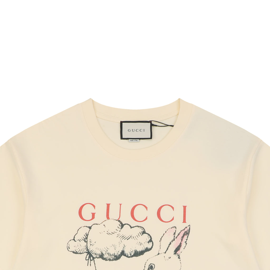 Gucci Cloud Carrot Rabbit Print Short Sleeve Tee