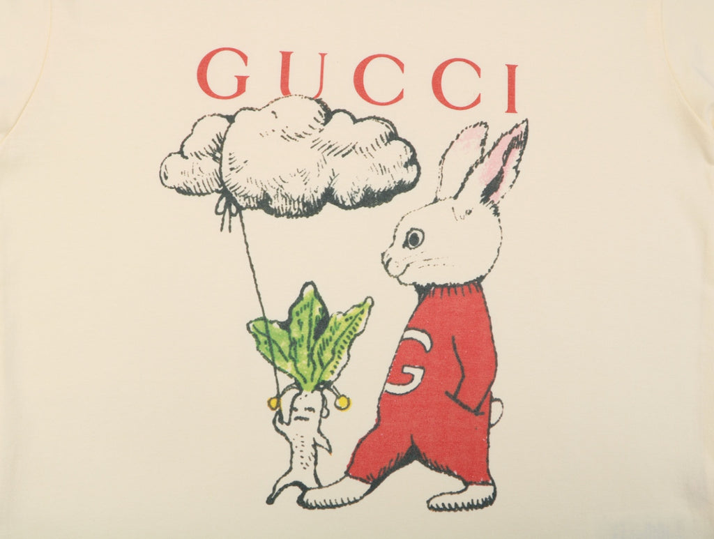 Gucci Cloud Carrot Rabbit Print Short Sleeve Tee