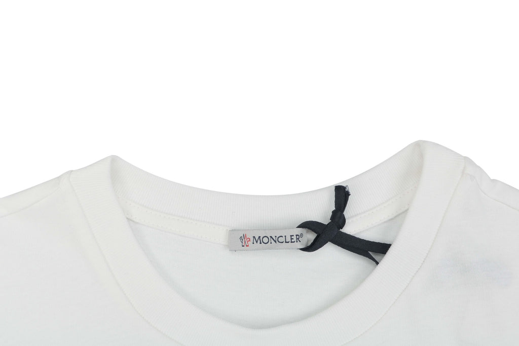 Moncler White Logo Long Sleeve Tee