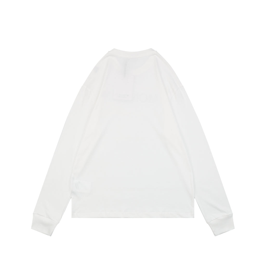 Moncler White Logo Long Sleeve Tee