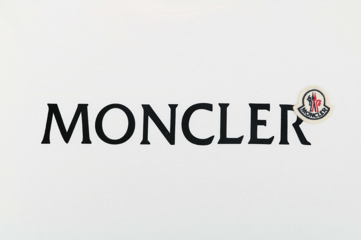 Moncler White Logo Long Sleeve Tee