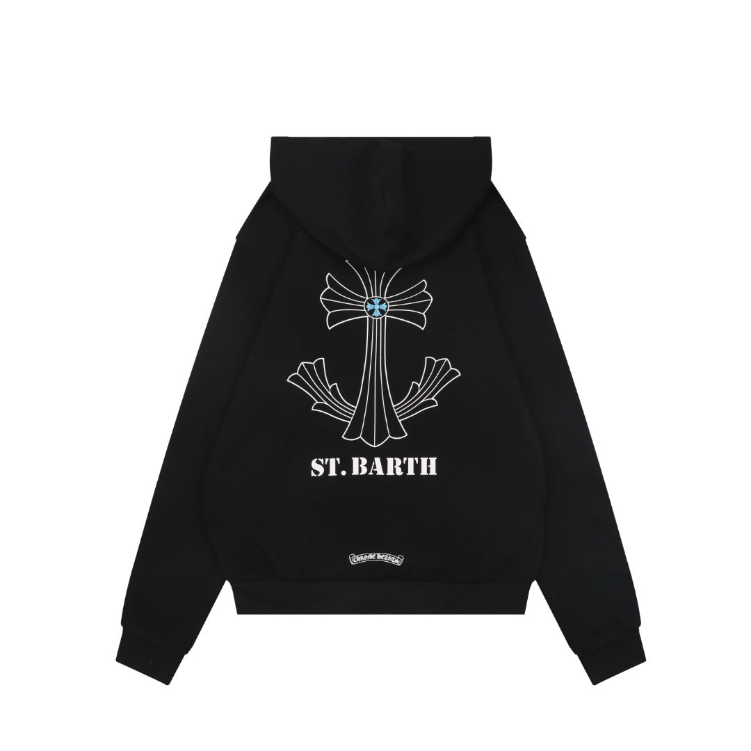 Chrome Hearts St. Barth Cross Floral Print Hoodie