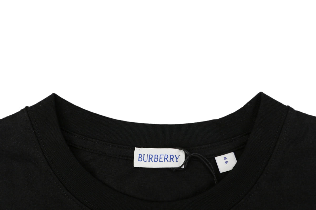Burberry Arched Equestrian Knight Logo Tee — Black