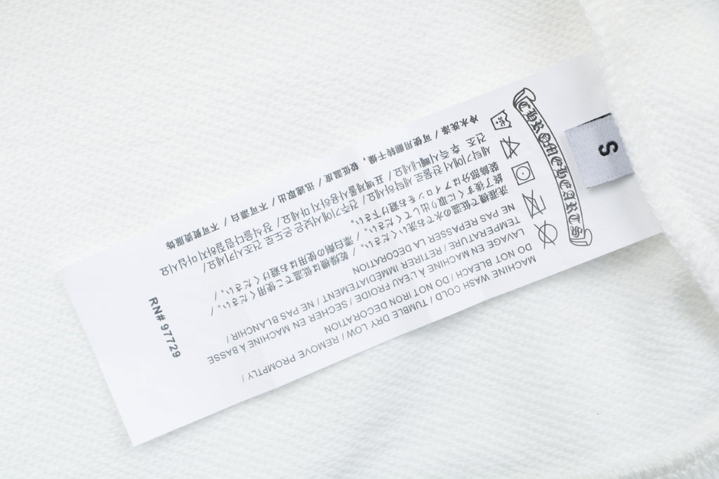Chrome Hearts Colorful Sanskrit Neckline Embroidery Crewneck Sweatshirt — White