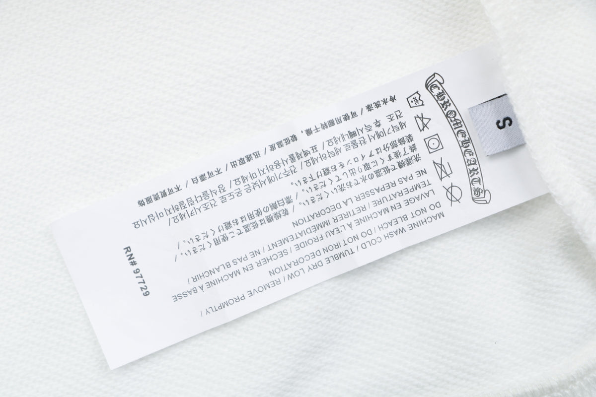 Chrome Hearts Colorful Sanskrit Neckline Embroidery Crewneck Sweatshirt — White