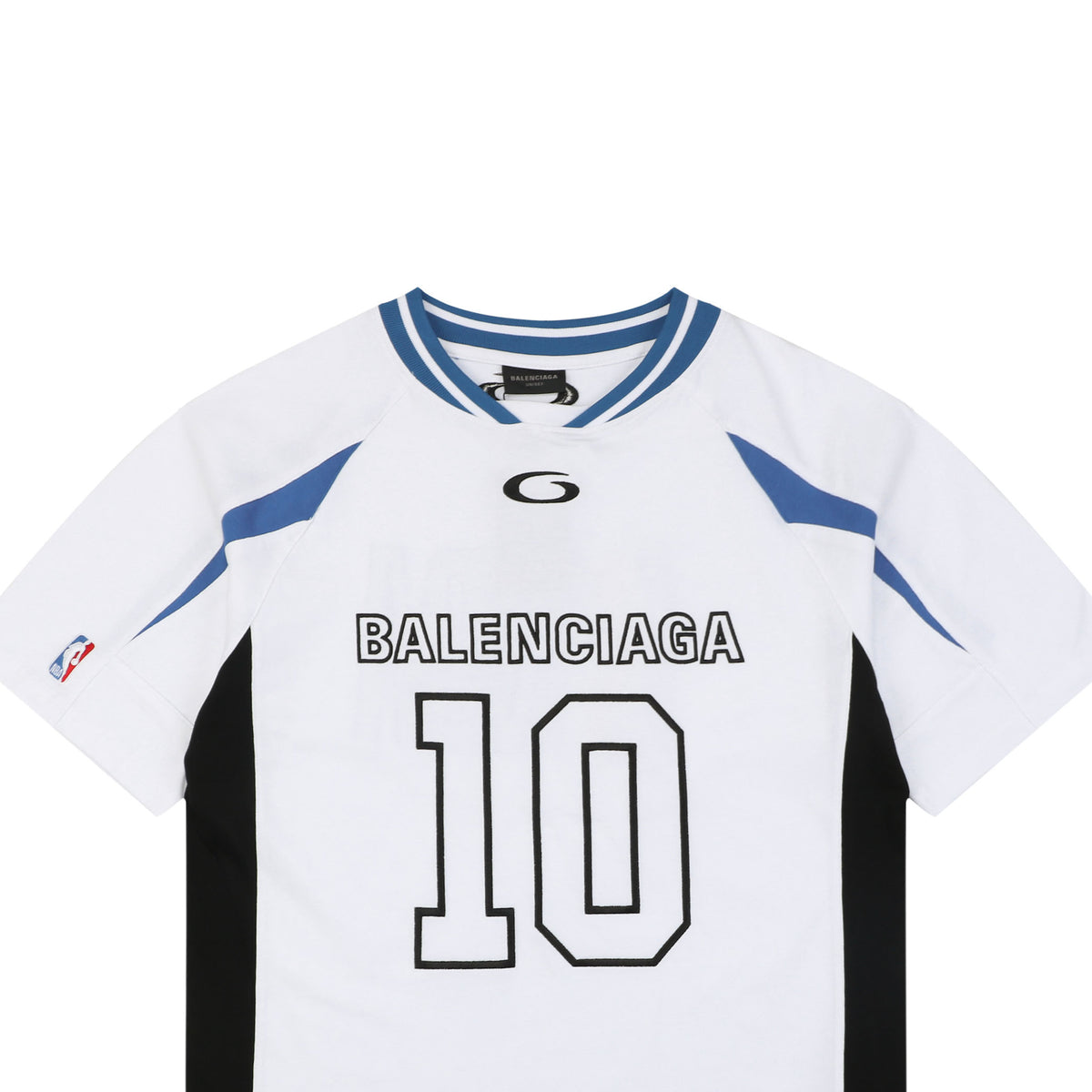 Balenciaga x NBA No.10 Color-Block Short Sleeve Tee — White