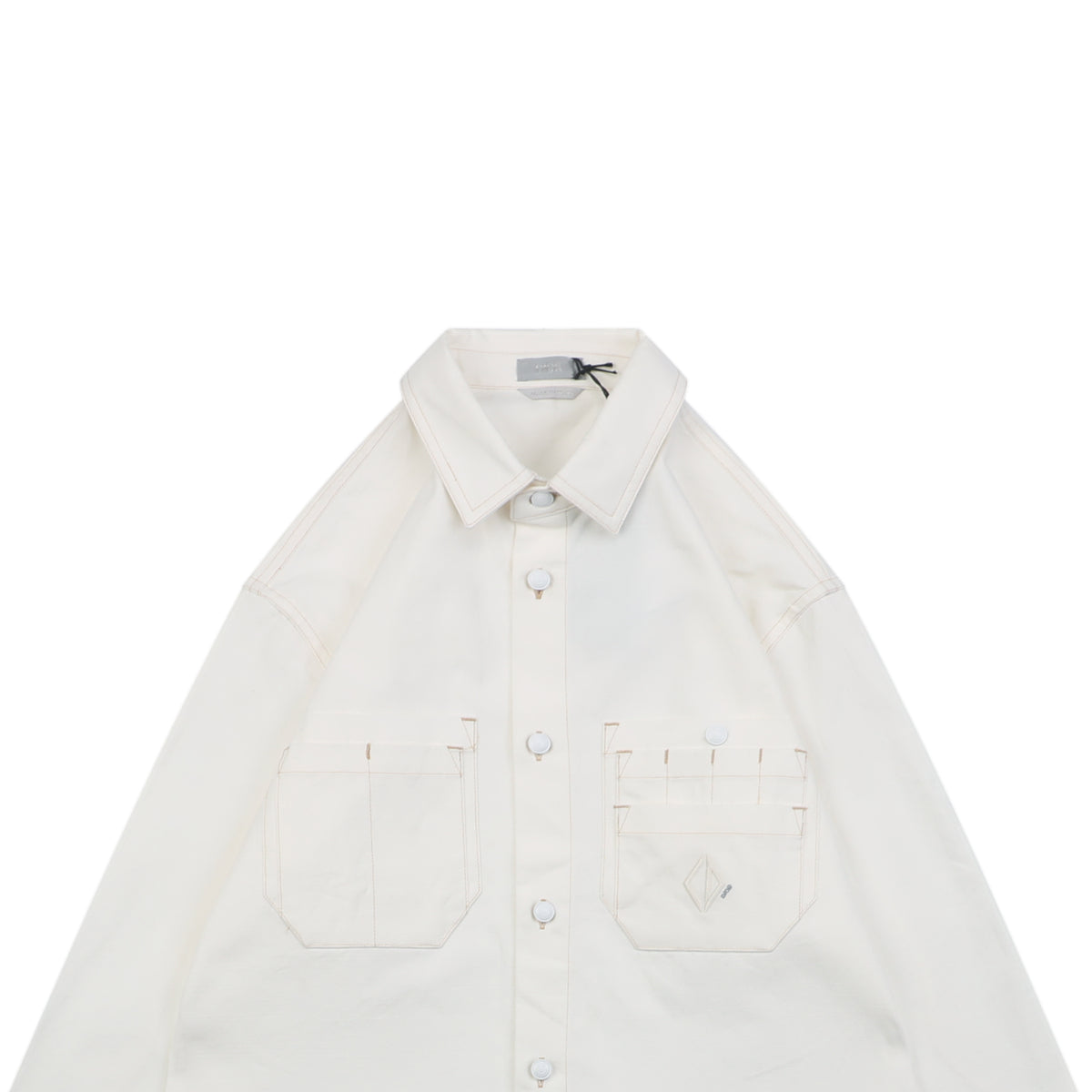 Dior 25FW CD Pocket Stud Long Sleeve Shirt — White