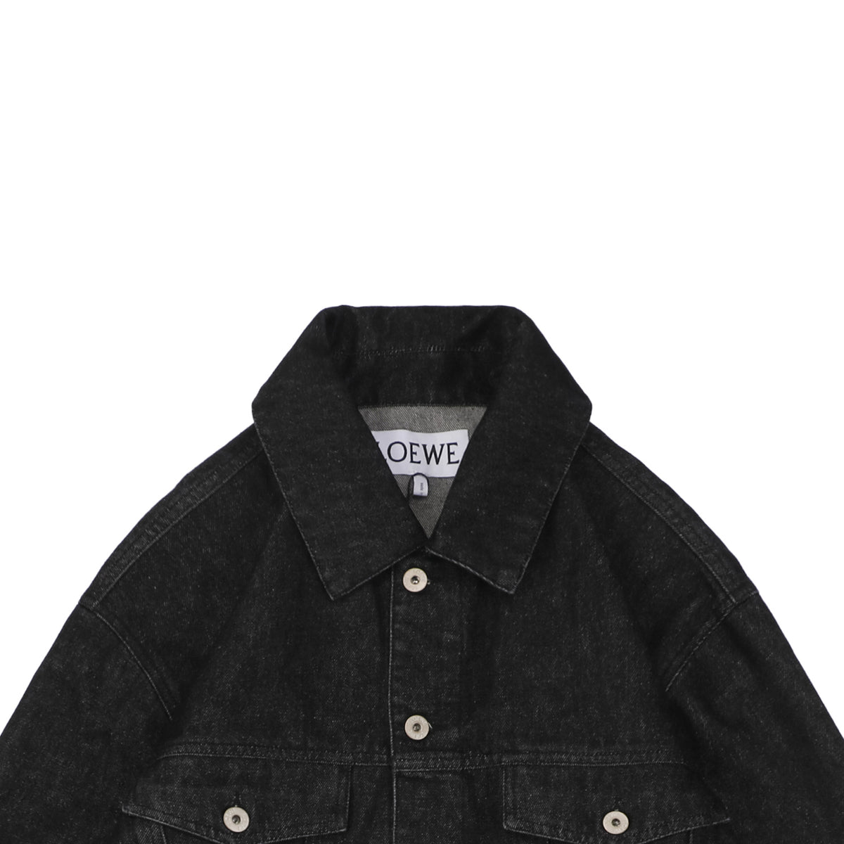 Loewe 24FW Arm Floral Embroidered Denim Jacket Indigo