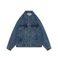 Loewe 24FW Anagram Arm Embroidered Denim Jacket Mid-Wash Blue