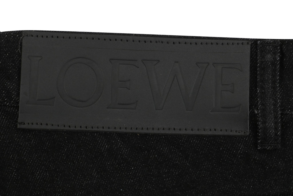 Loewe 24FW Anagram Knee Embroidered Denim Jeans Black