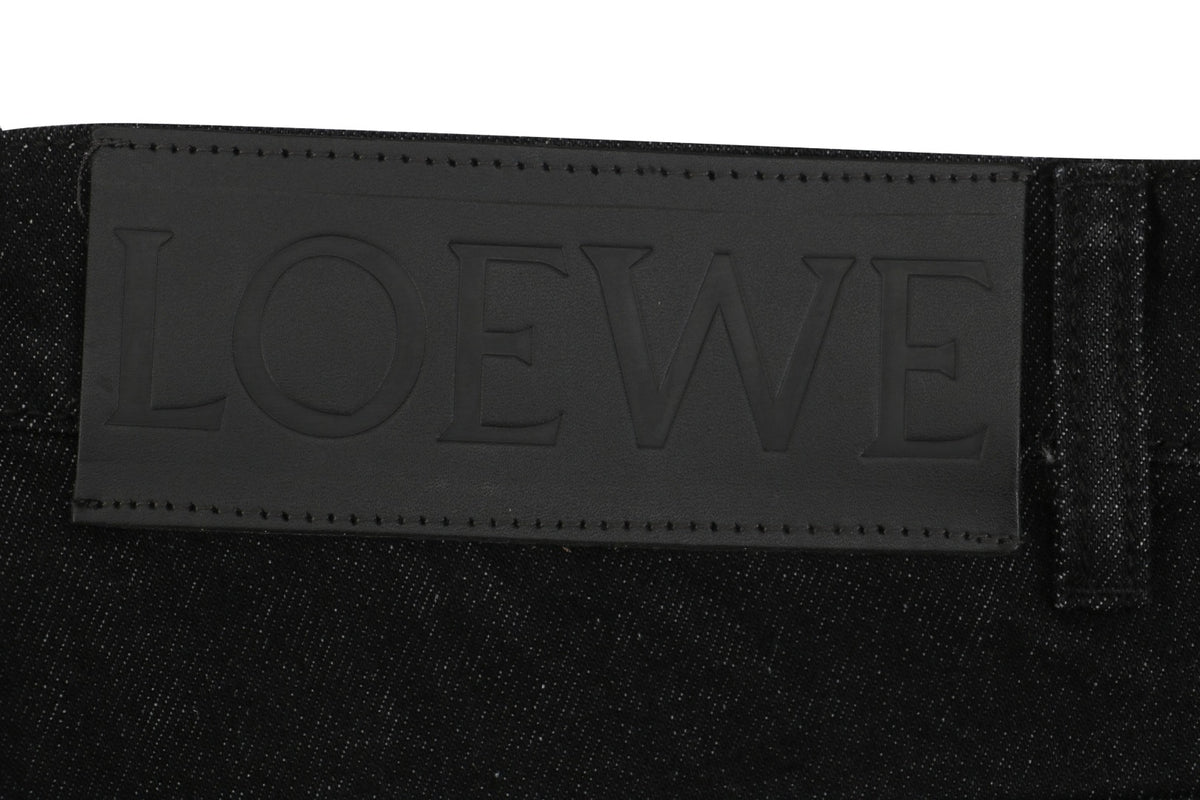 Loewe 24FW Anagram Knee Embroidered Denim Jeans Black