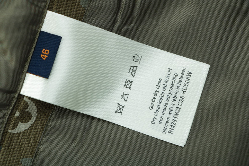 Louis Vuitton All-Over Monogram Print Zip Hoodie Jacket Army Green