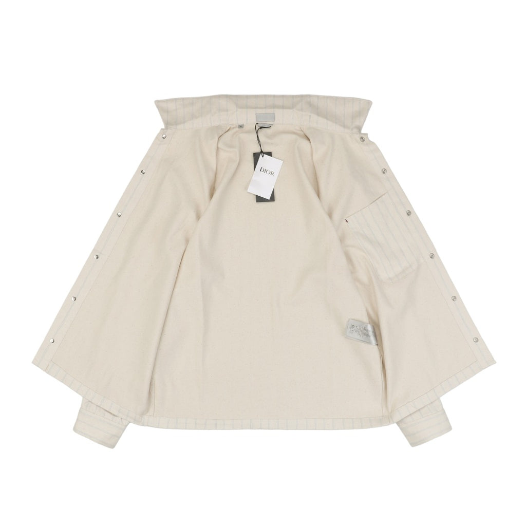 Dior 25SS Pocket Stripe “Dio” Script Shirt Jacket – Cream
