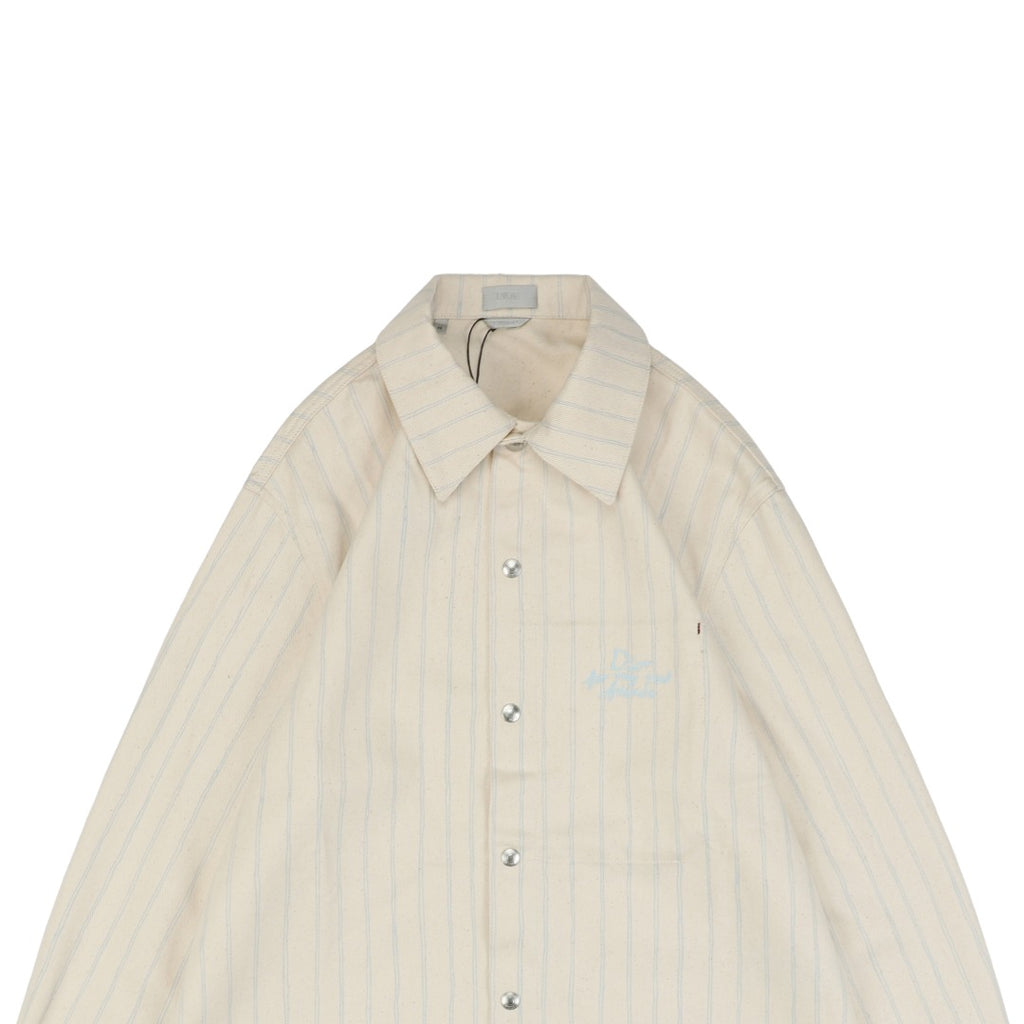 Dior 25SS Pocket Stripe “Dio” Script Shirt Jacket – Cream