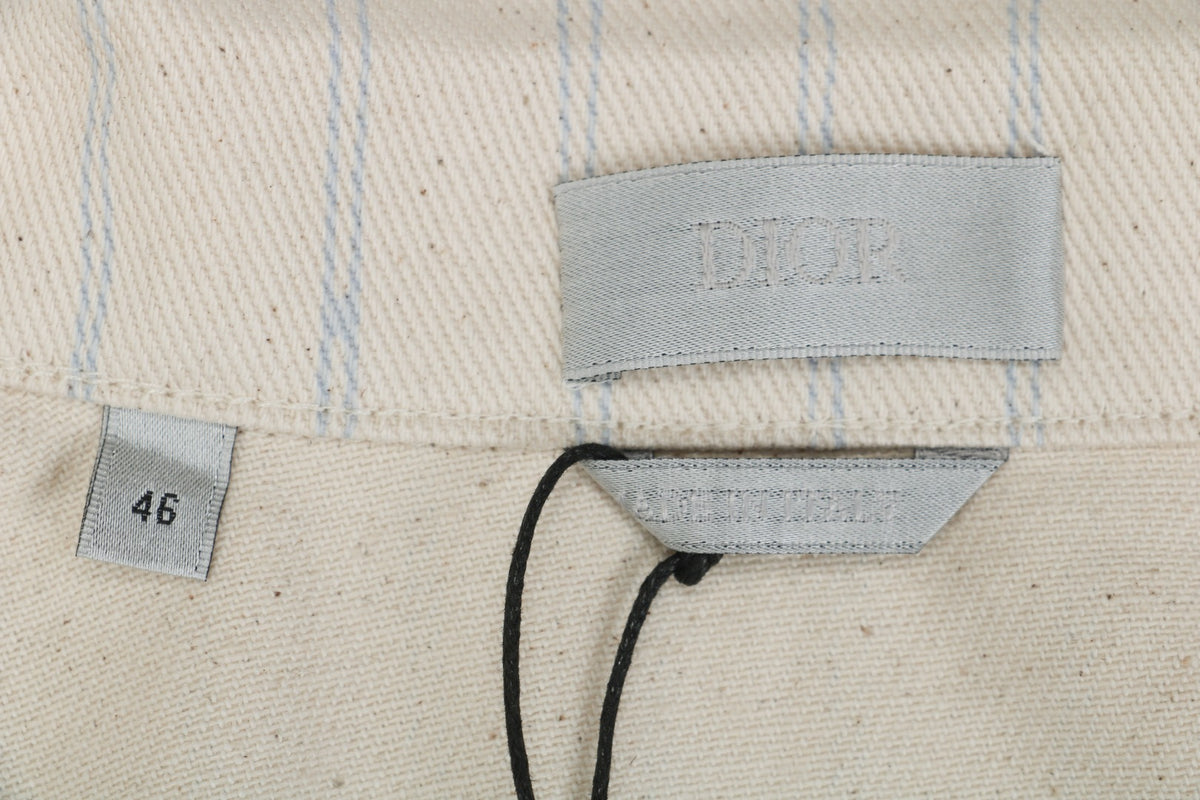 Dior 25SS Pocket Stripe “Dio” Script Shirt Jacket – Cream