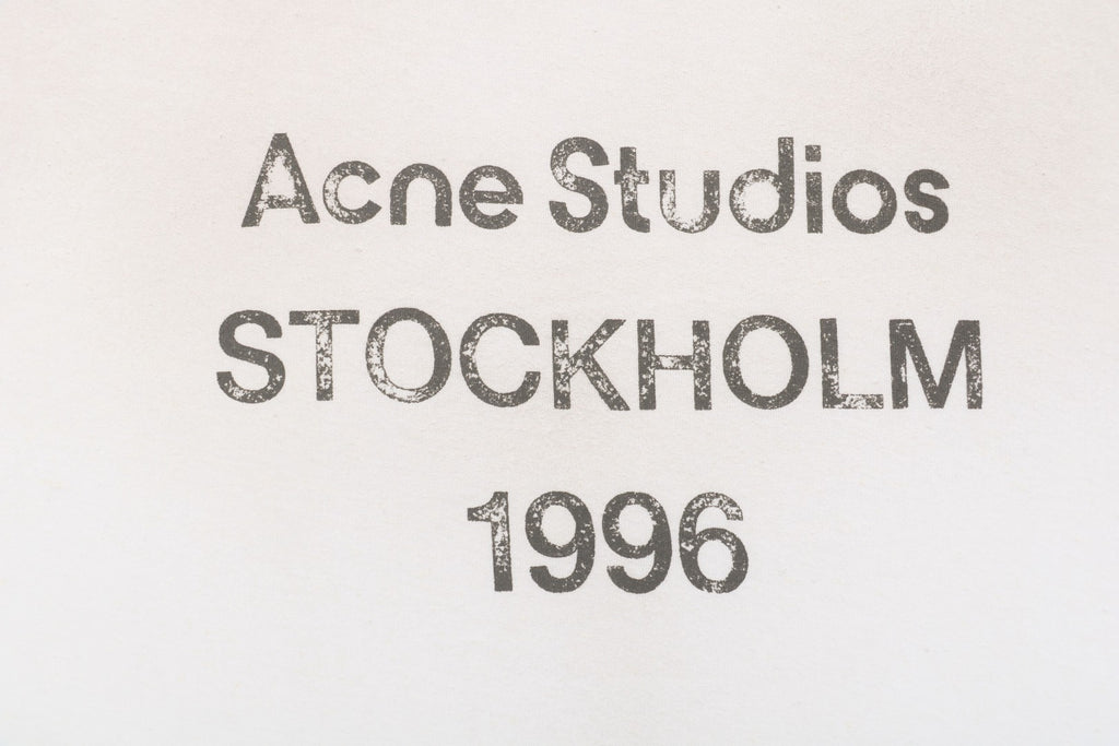 Acne Studios 1996 Distressed Logo Print Long Sleeve Tee – White