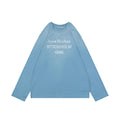 Acne Studios 1996 Distressed Logo Print Long Sleeve Tee – Ice Blue