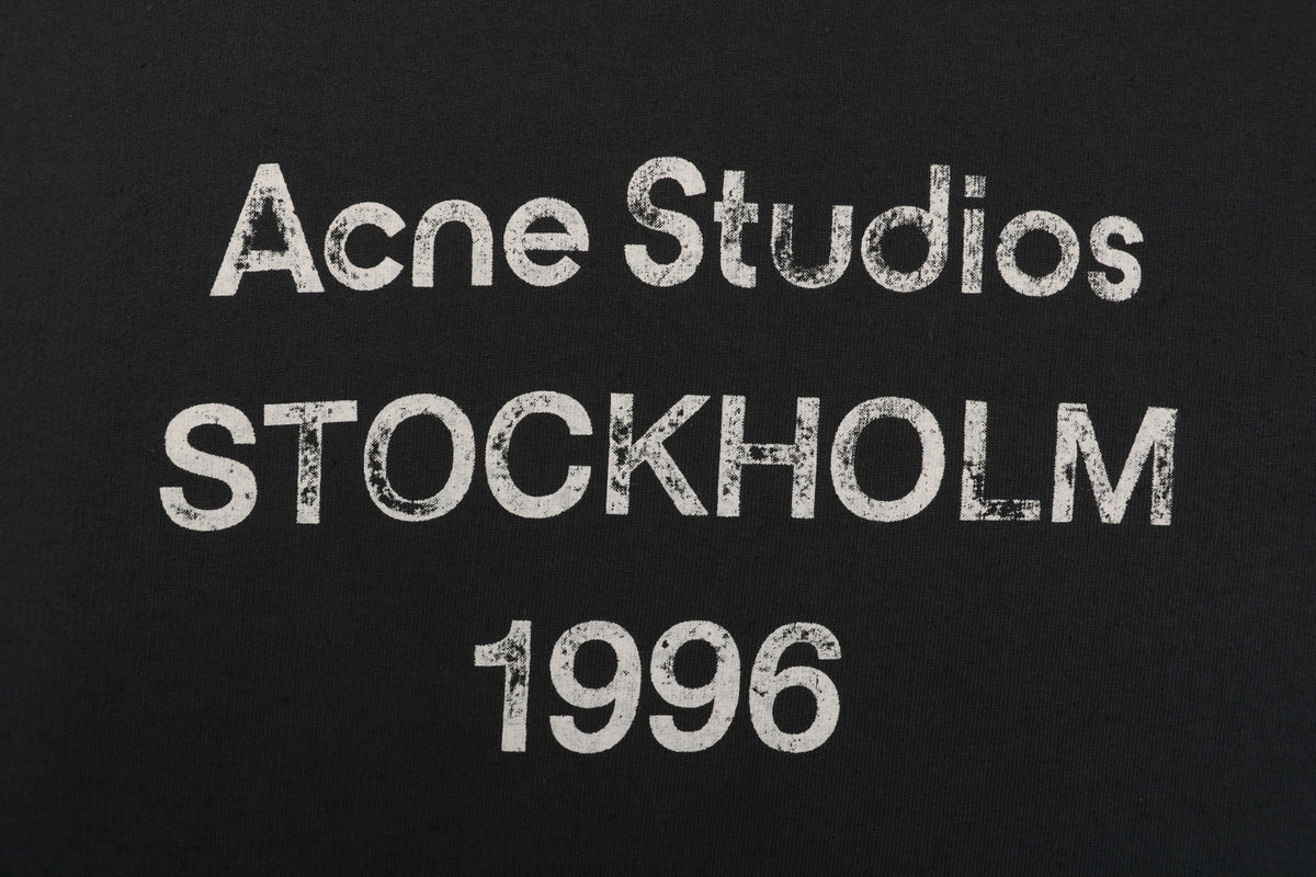 Acne Studios 25FW 1996 Distressed Logo Print Hoodie – Black