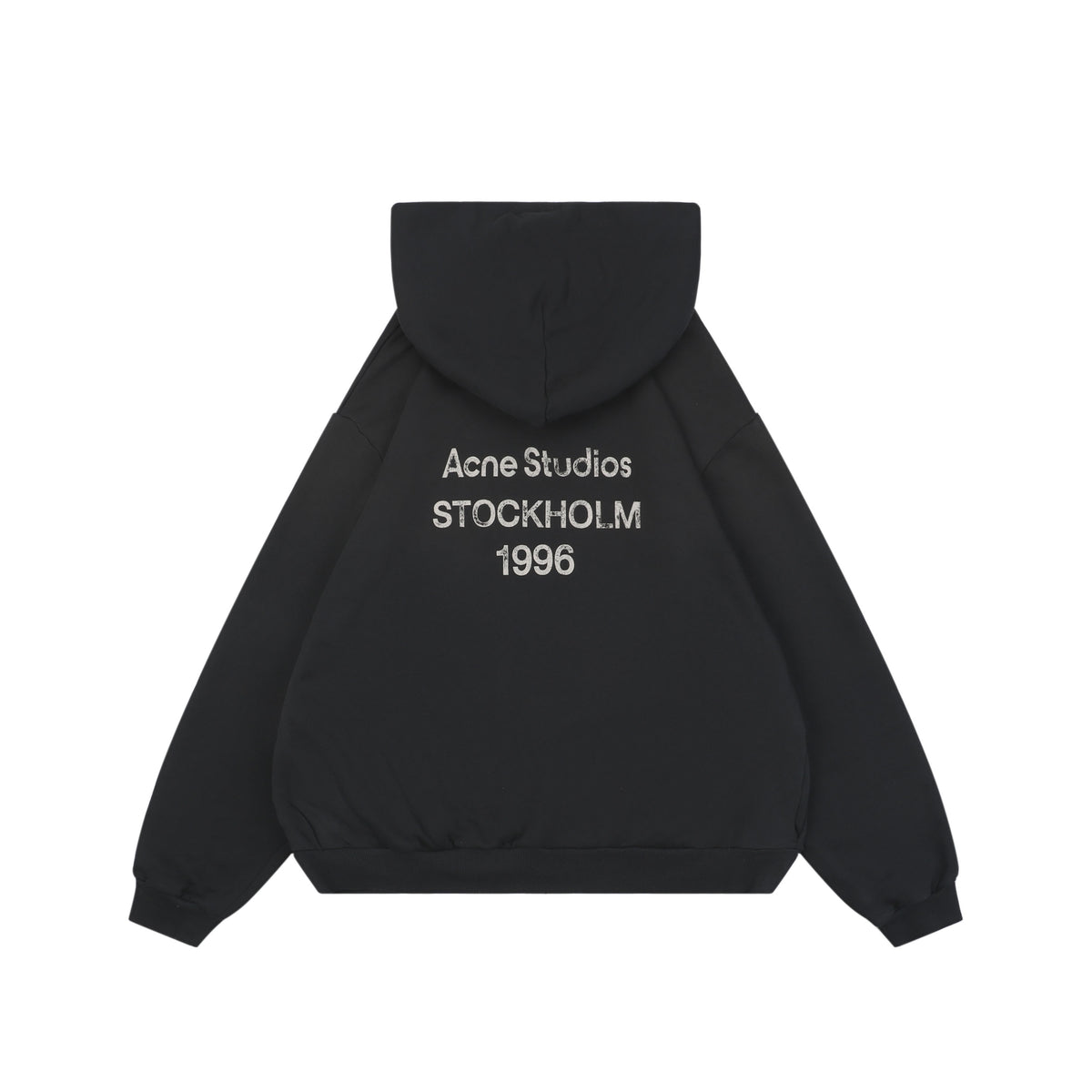 Acne Studios 25FW 1996 Distressed Logo Print Hoodie – Black