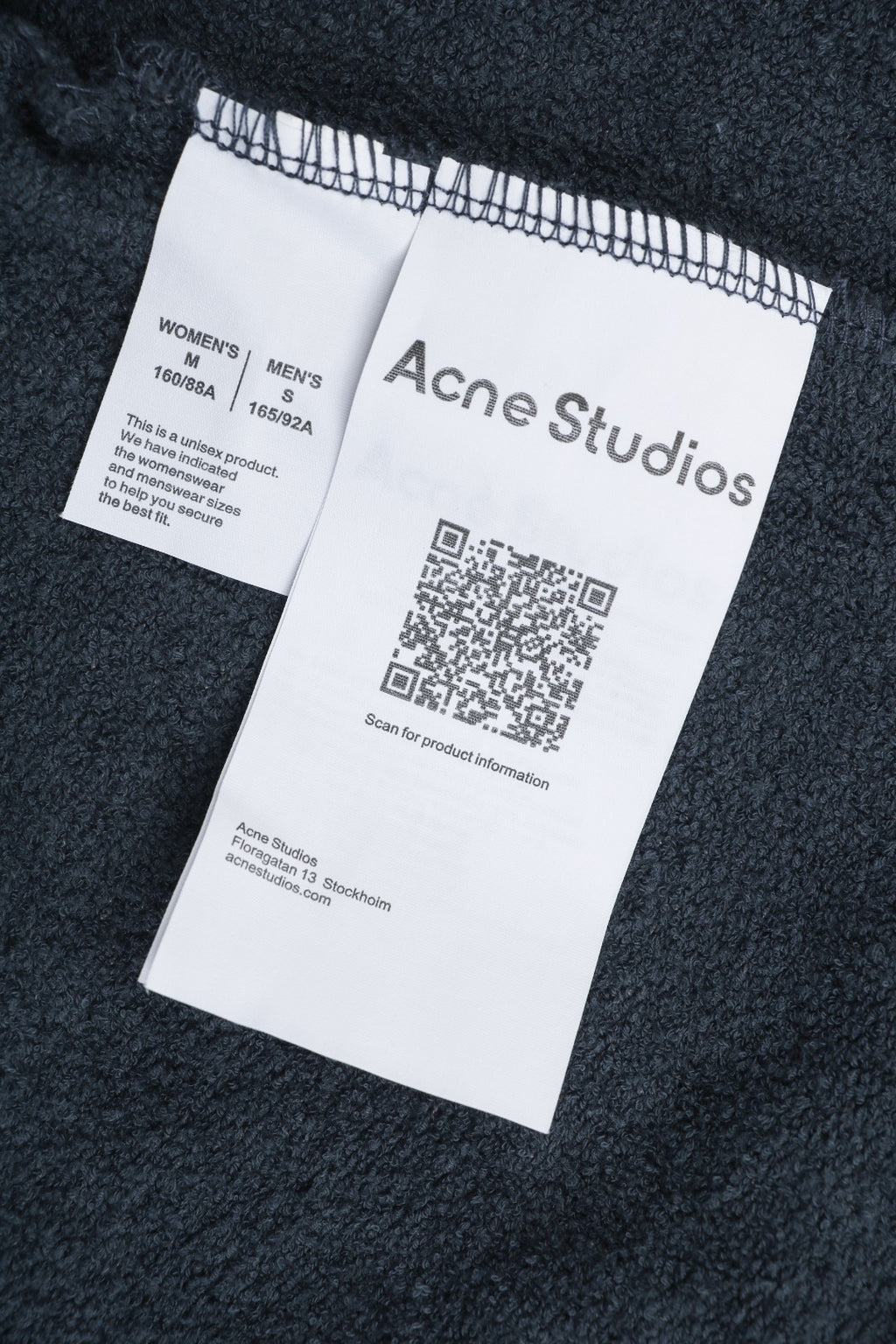Acne Studios 25FW 1996 Distressed Logo Print Hoodie – Navy