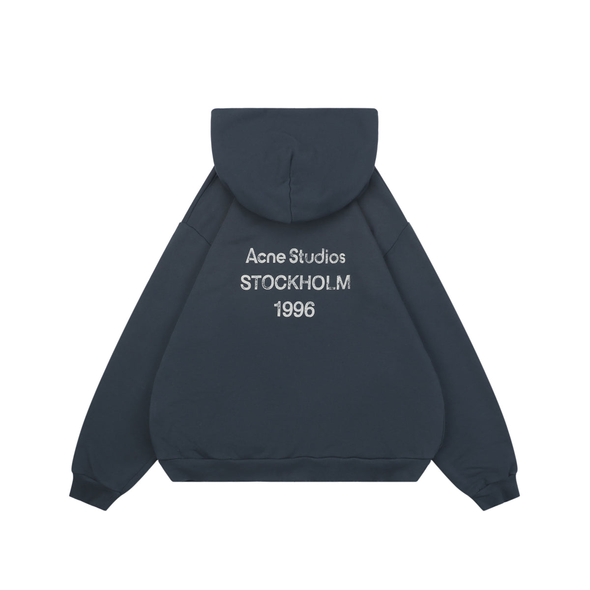 Acne Studios 25FW 1996 Distressed Logo Print Hoodie – Navy