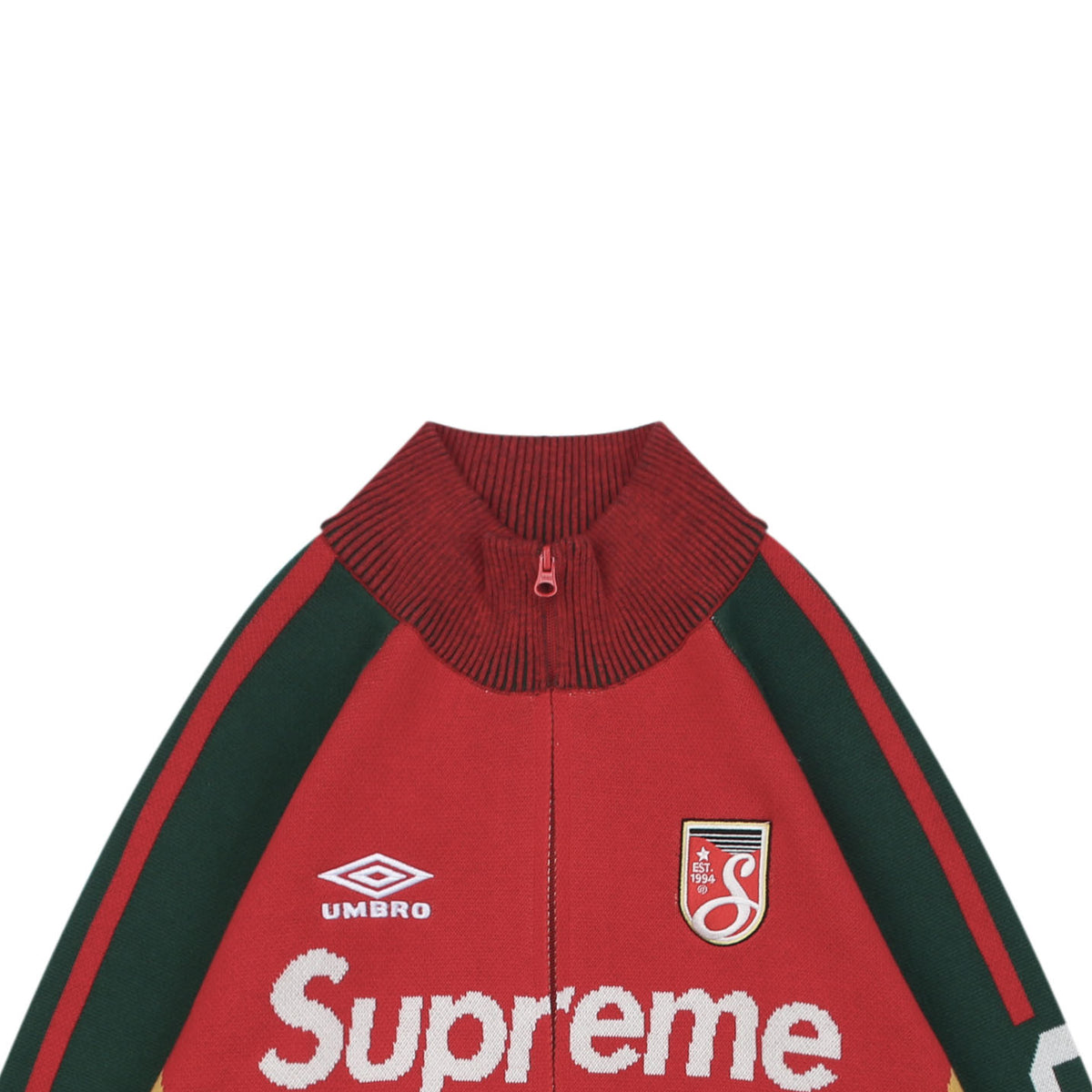 Supreme 25FW x Umbro Collab Soccer Sweater Jacket – Red/Green