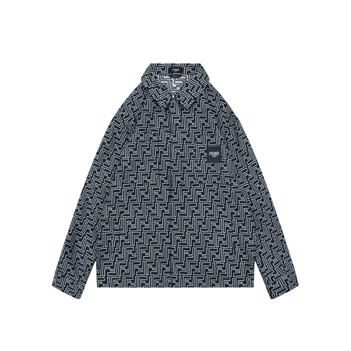 Fendi All-Over FF Laser-Cut Jacquard Jacket