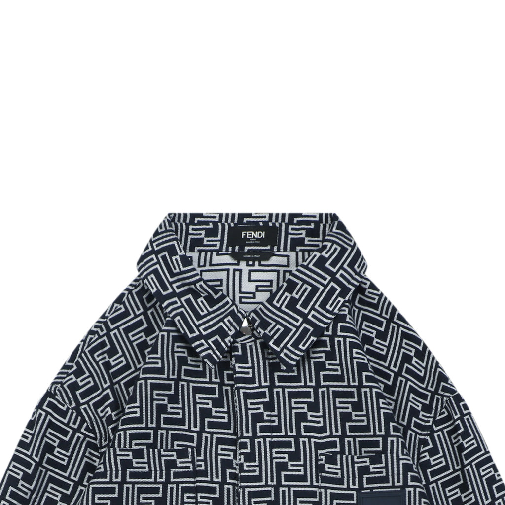Fendi All-Over FF Laser-Cut Jacquard Jacket