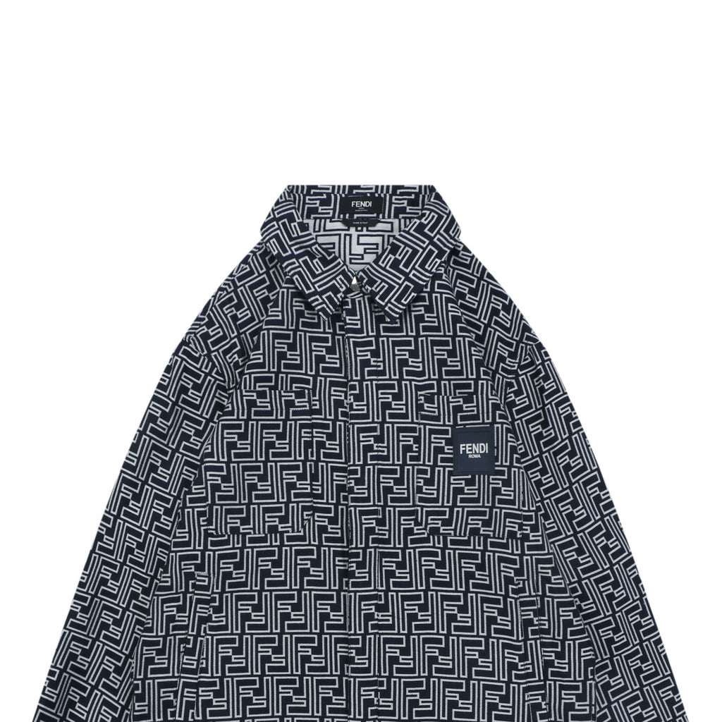 Fendi All-Over FF Laser-Cut Jacquard Jacket