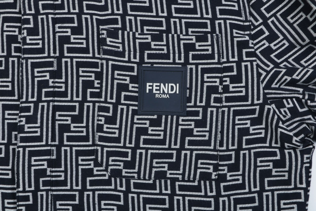 Fendi All-Over FF Laser-Cut Jacquard Jacket